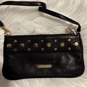Michael Kors Black Clutch with Gold Accents